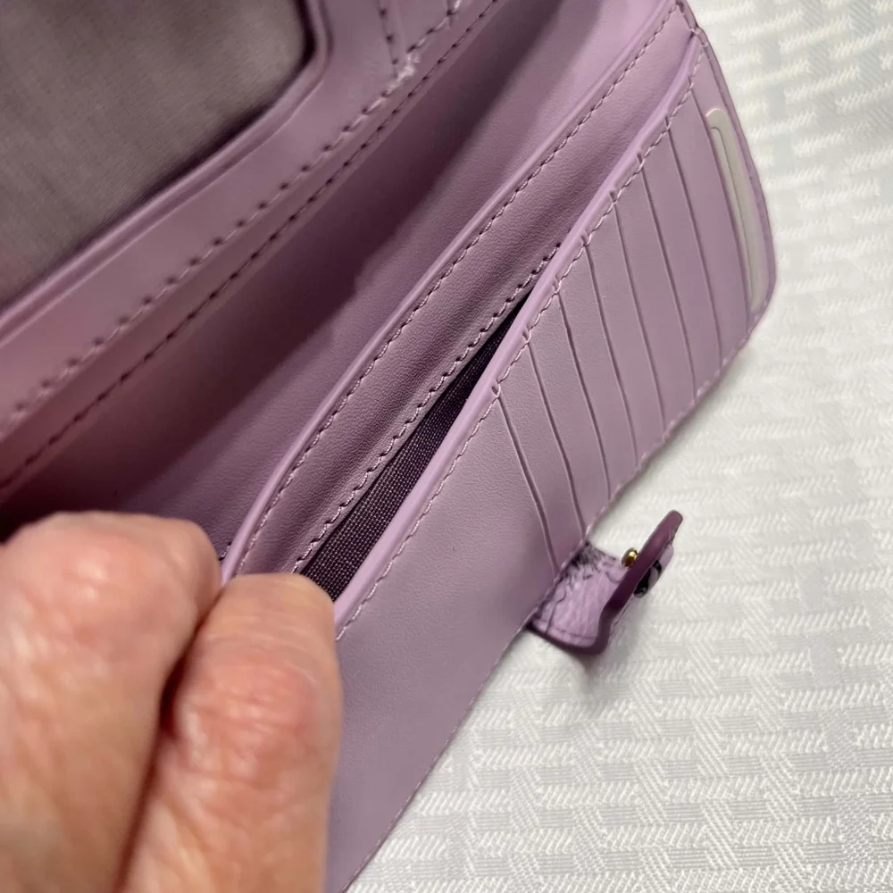Vera Bradley Bloom Lavender Frost Leather Tab Wallet